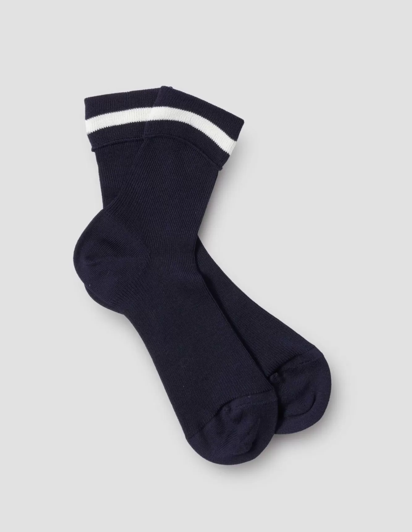 Margaret Howell FINE RIB ANKLE SOCK NavyEcru New