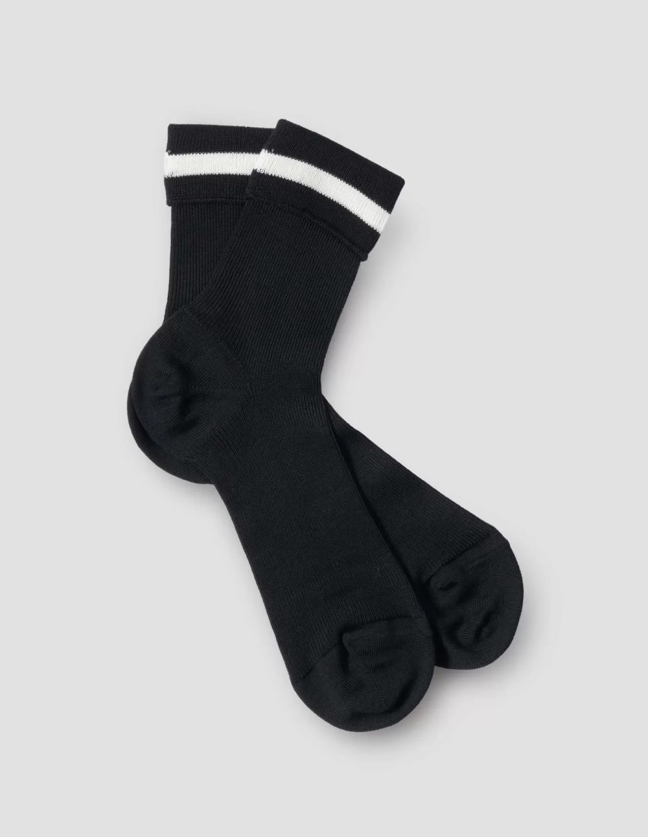 Margaret Howell FINE RIB ANKLE SOCK BLACKECRU Online