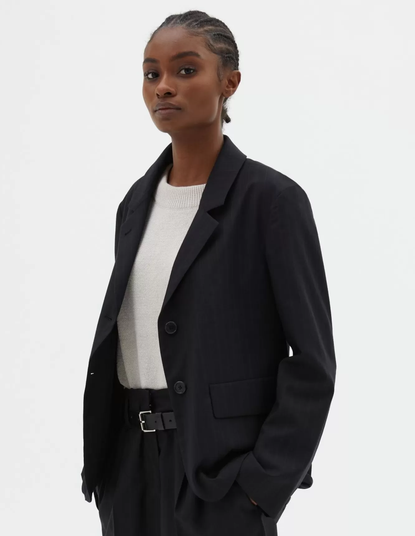 Margaret Howell FLAP POCKET BLAZER NAVYCHALK Fashion