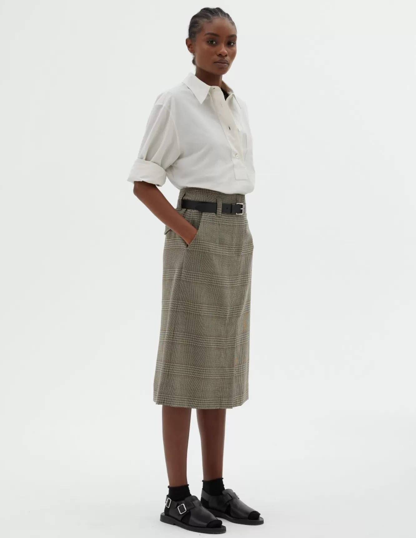 Margaret Howell FRONT VENT SKIRT BlackKhaki Online