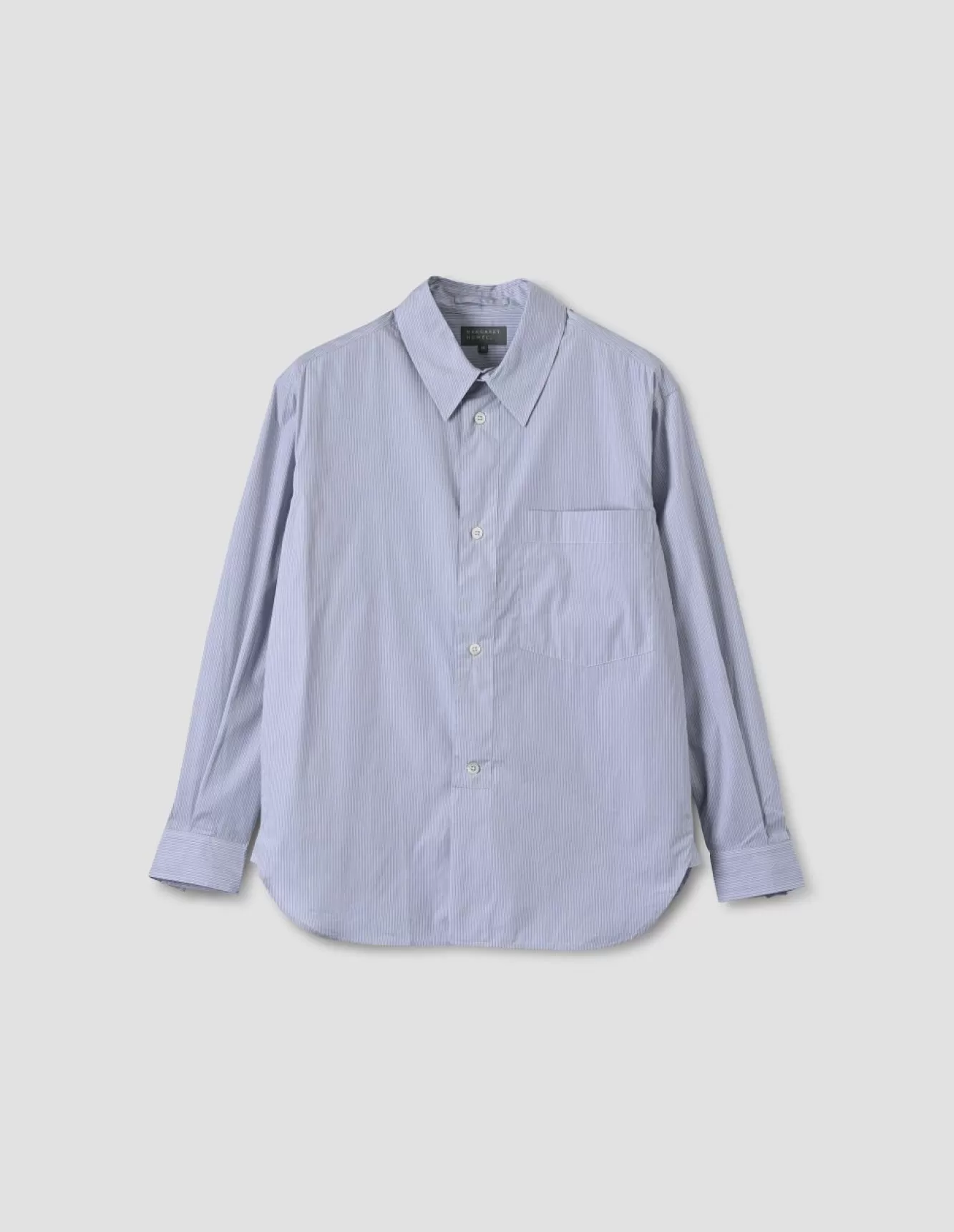 Margaret Howell HALF PLACKET SHIRT GreyWhite Best Sale