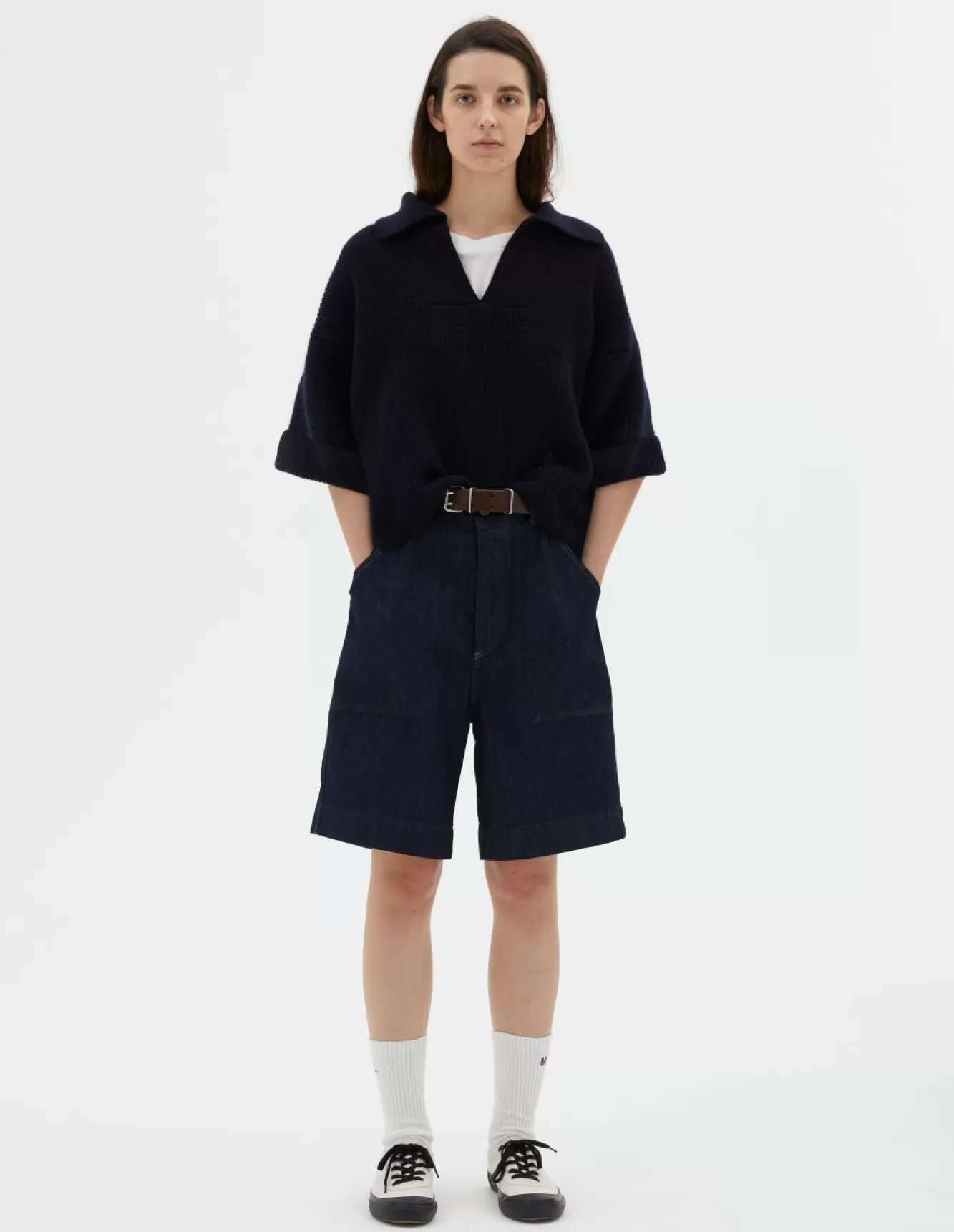 Margaret Howell MHL. CARPENTERS SHORT Indigo Sale