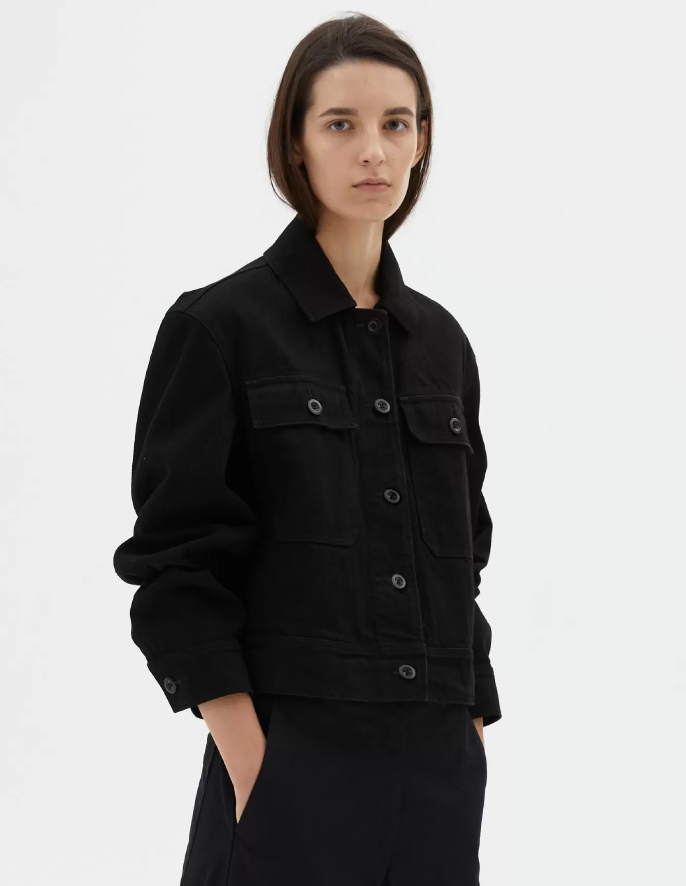 Margaret Howell MHL. CROPPED JACKET Black Online