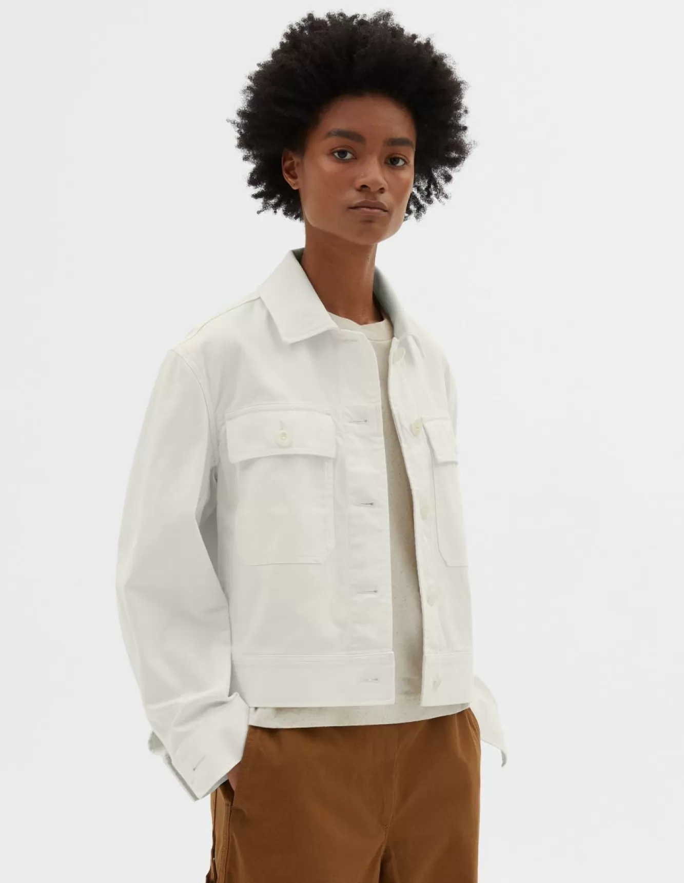 Margaret Howell MHL. CROPPED  JACKET Off White Best Sale