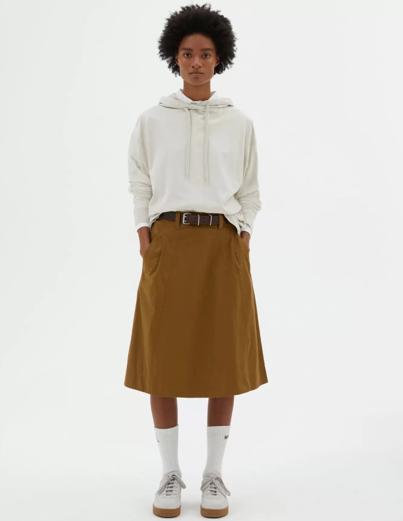 Margaret Howell MHL. PANELLED SCOUT SKIRT Dark Stone Store