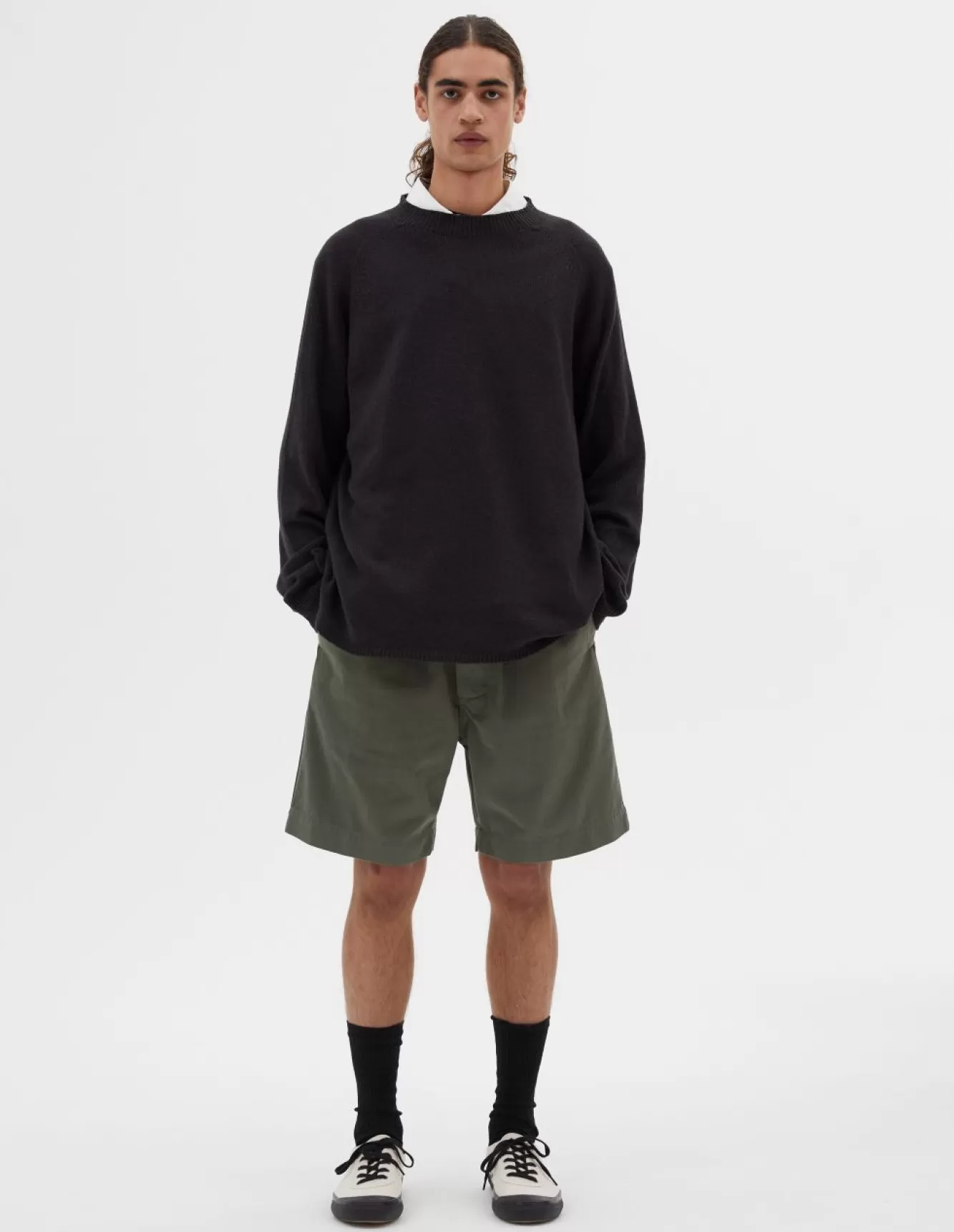 Margaret Howell MHL. PULL UP SHORTS UNIFORM GREEN Store