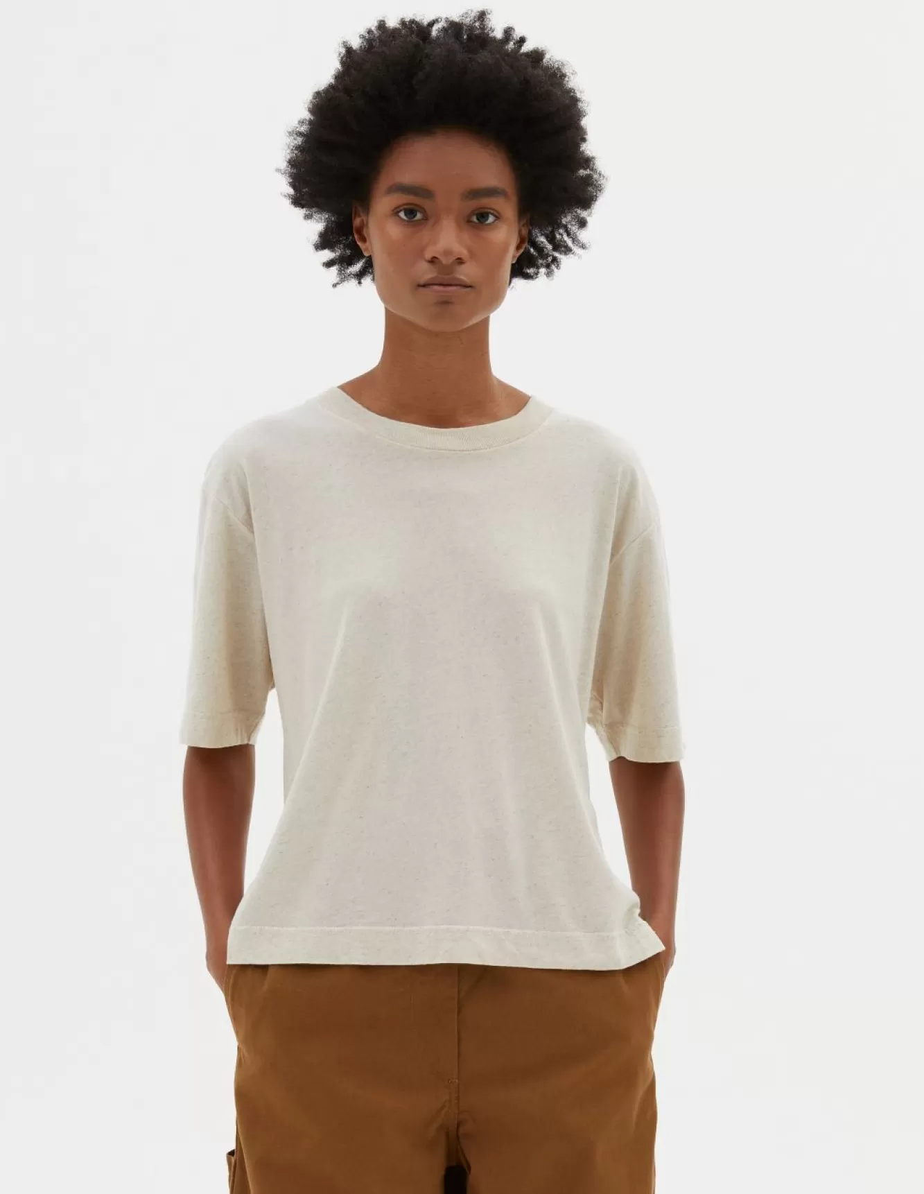 Margaret Howell MHL. SIMPLE T SHIRT Natural Flash Sale