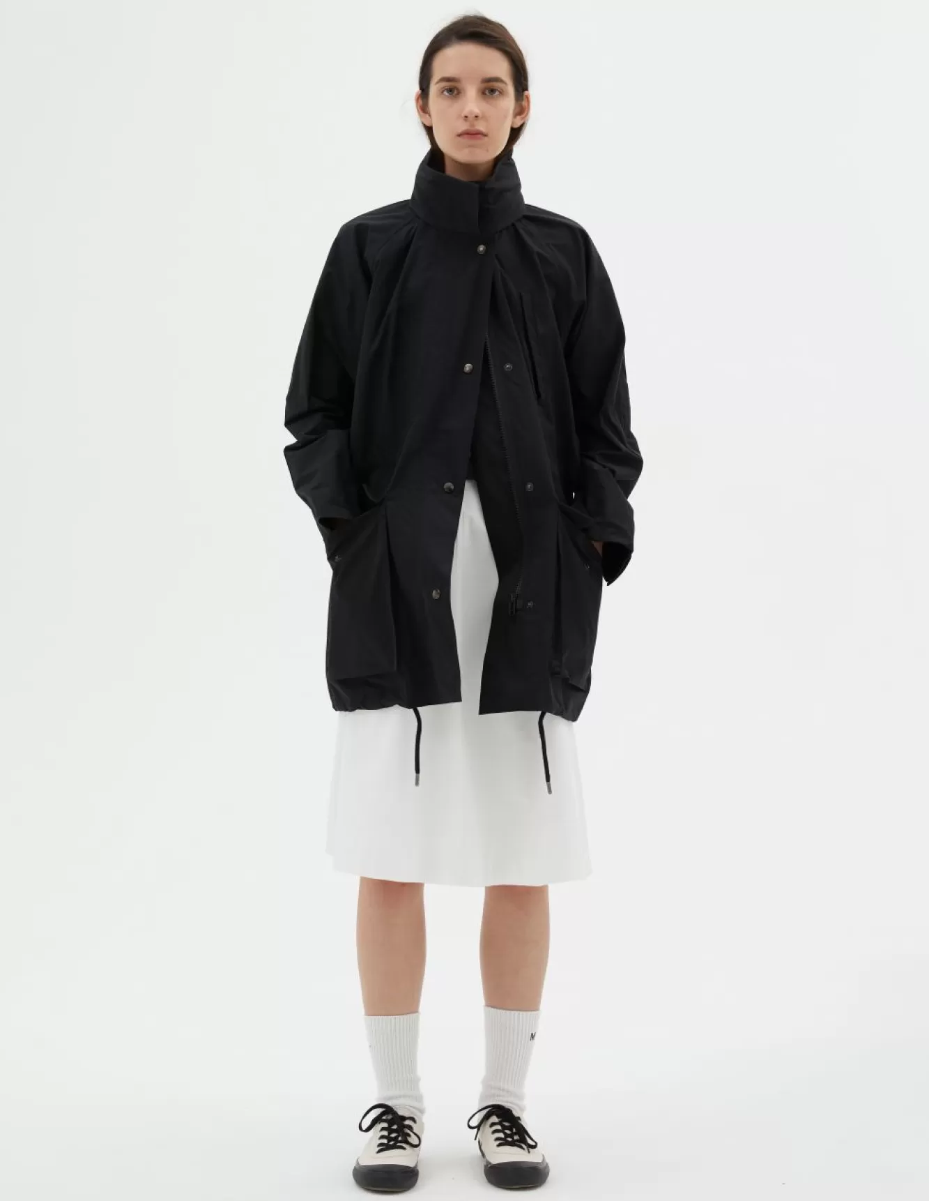 Margaret Howell MHL. STAND COLLAR PARKA Black Hot