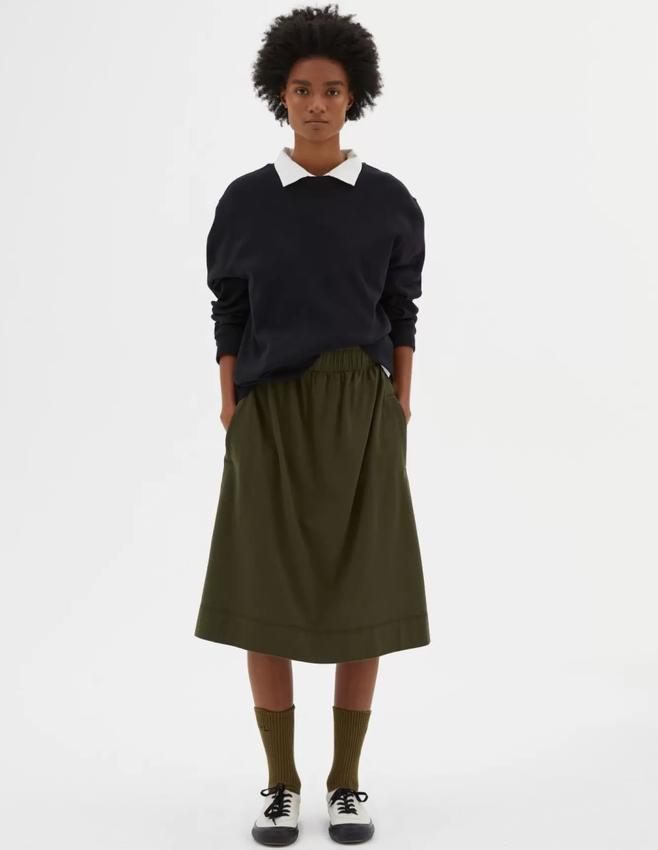 Margaret Howell MHL. TRACK SKIRT Seaweed Best Sale