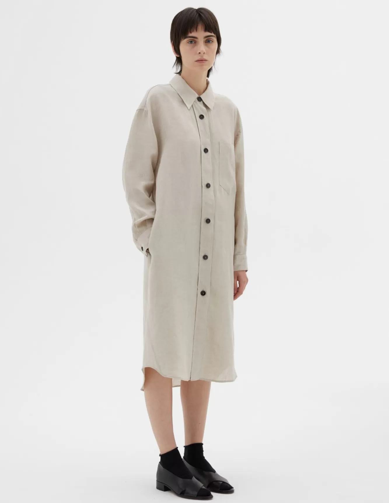 Margaret Howell OVERSIZED SHIRT DRESS Natural Online