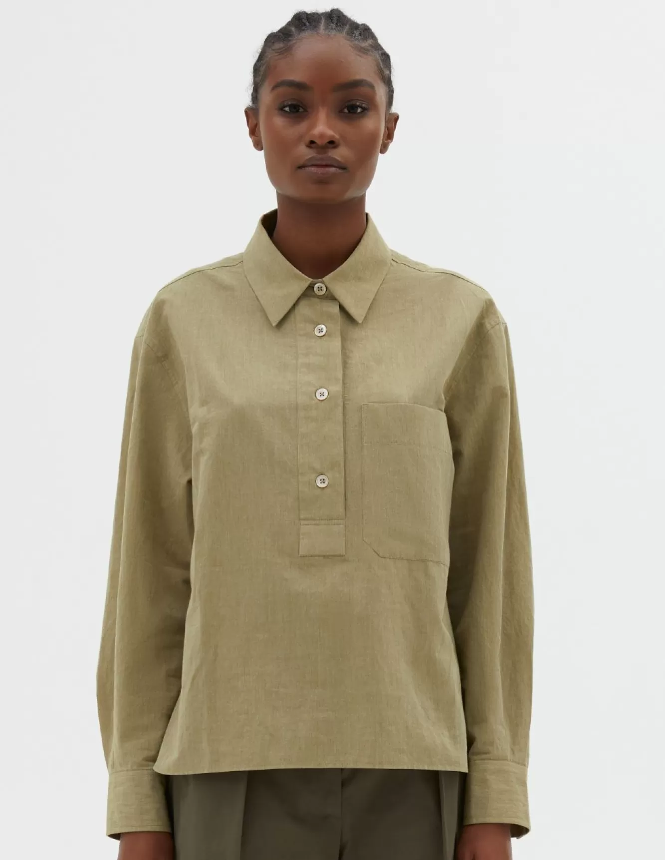 Margaret Howell PULLOVER SHIRT Khaki Shop