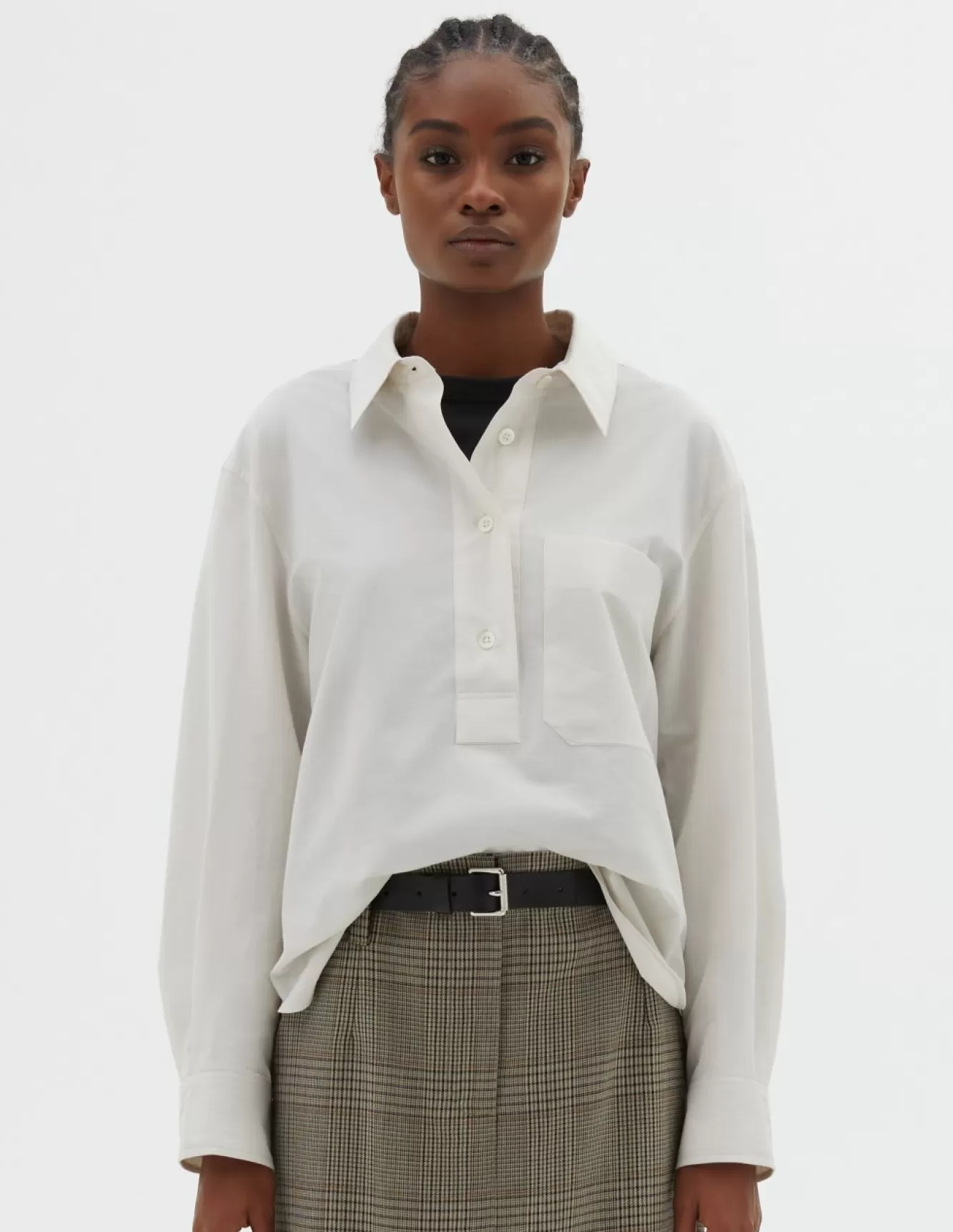 Margaret Howell PULLOVER SHIRT Chalk Shop