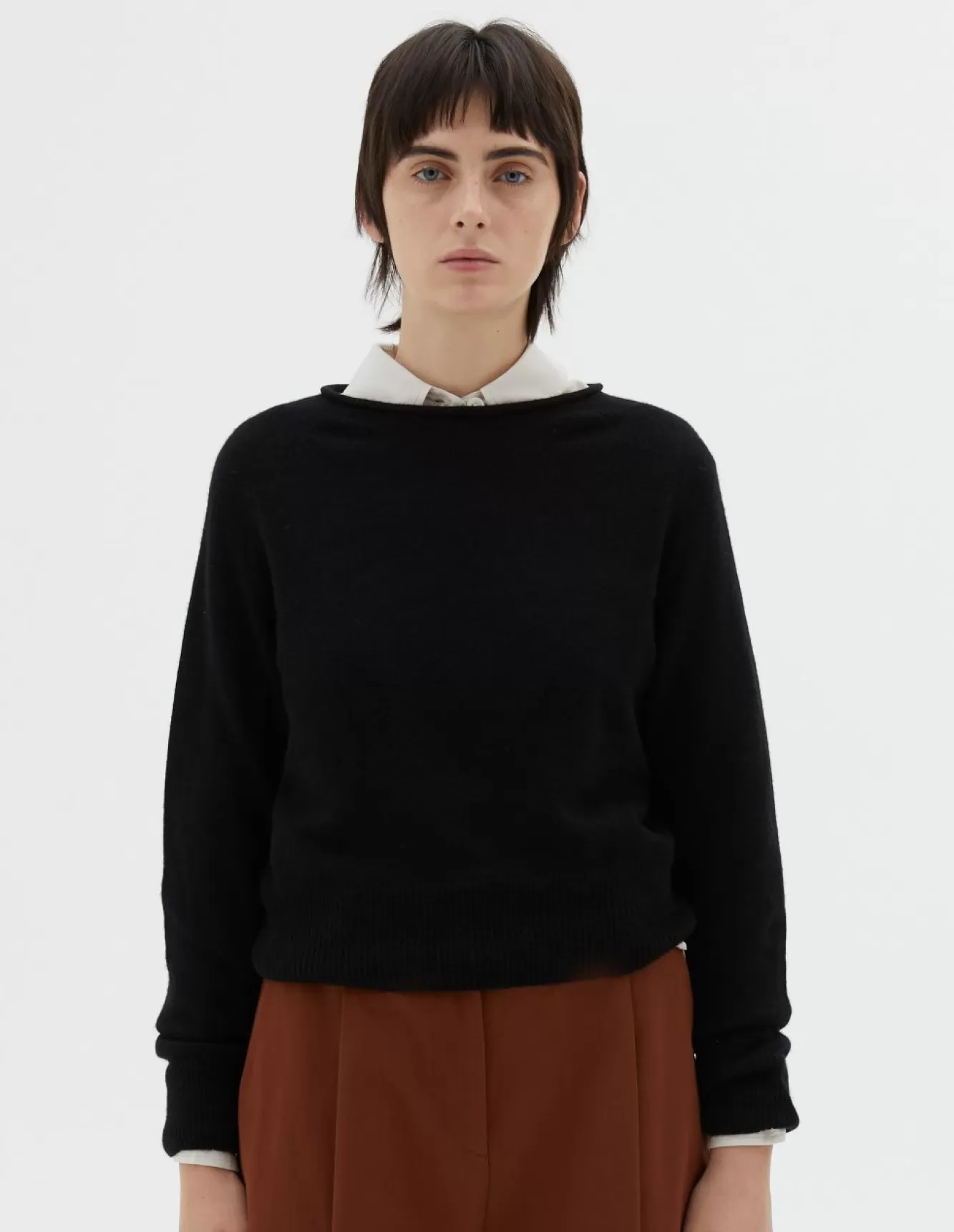 Margaret Howell ROLLED EDGE JUMPER Black Best Sale