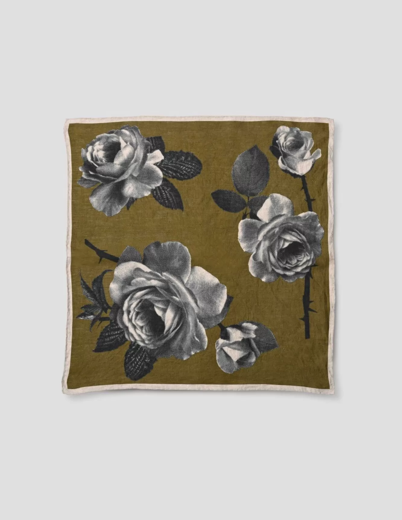 Margaret Howell ROSE BLOOM SCARF OLIVENATURALBLACK Online