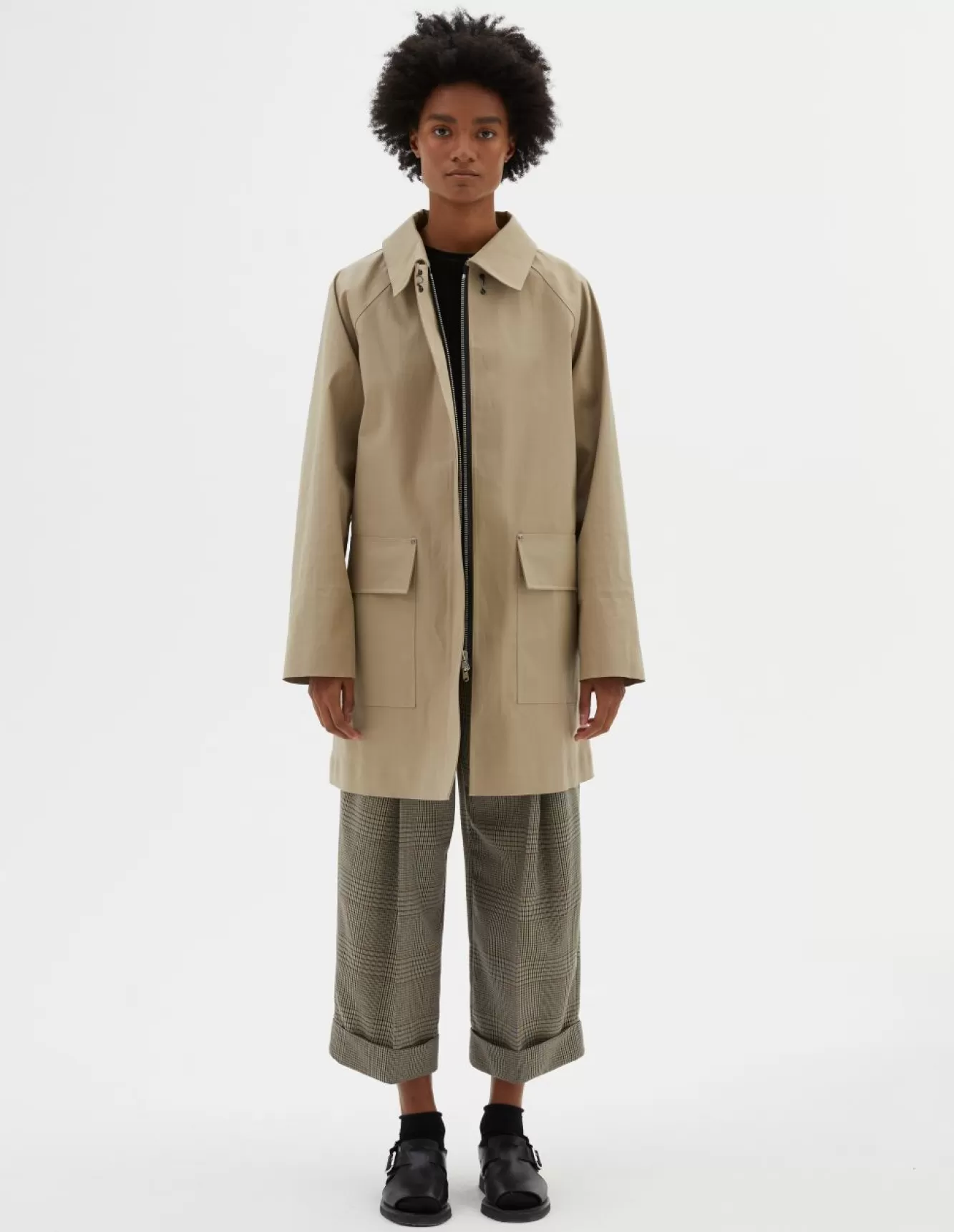 Margaret Howell RUBBERISED COACH JACKET Stone Online