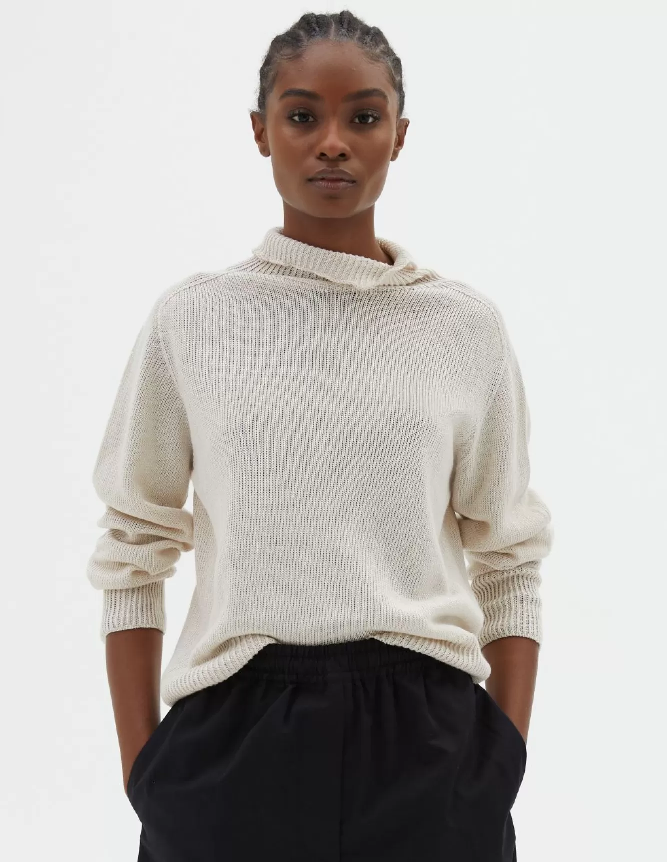 Margaret Howell SEAMLESS ROLL NECK Chalk Fashion