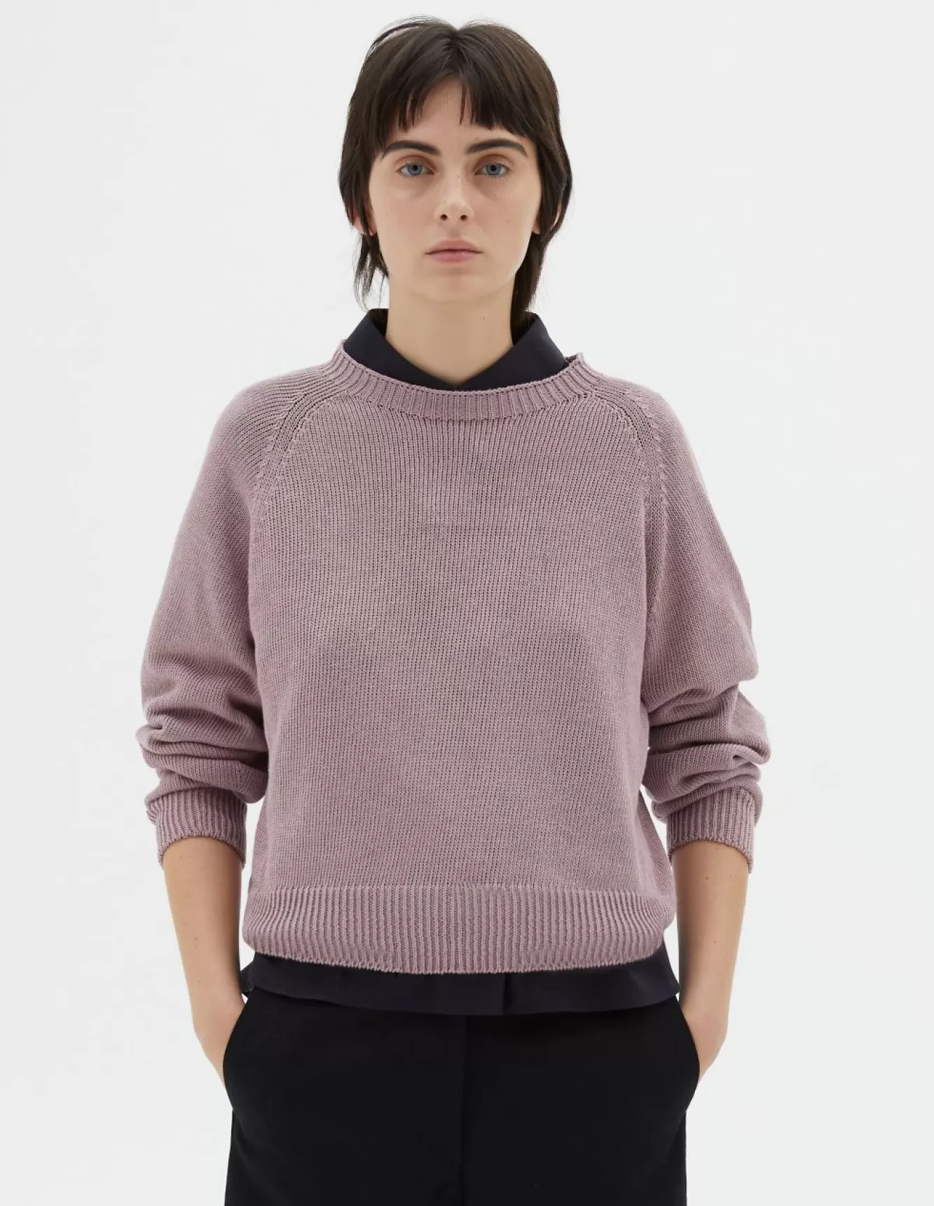 Margaret Howell SHORT CLASSIC CREW NECK LAVENDER Discount