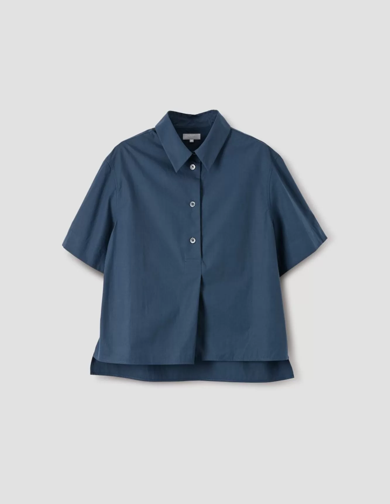 Margaret Howell SHORT SLEEVE TAIL SHIRT Navy Online