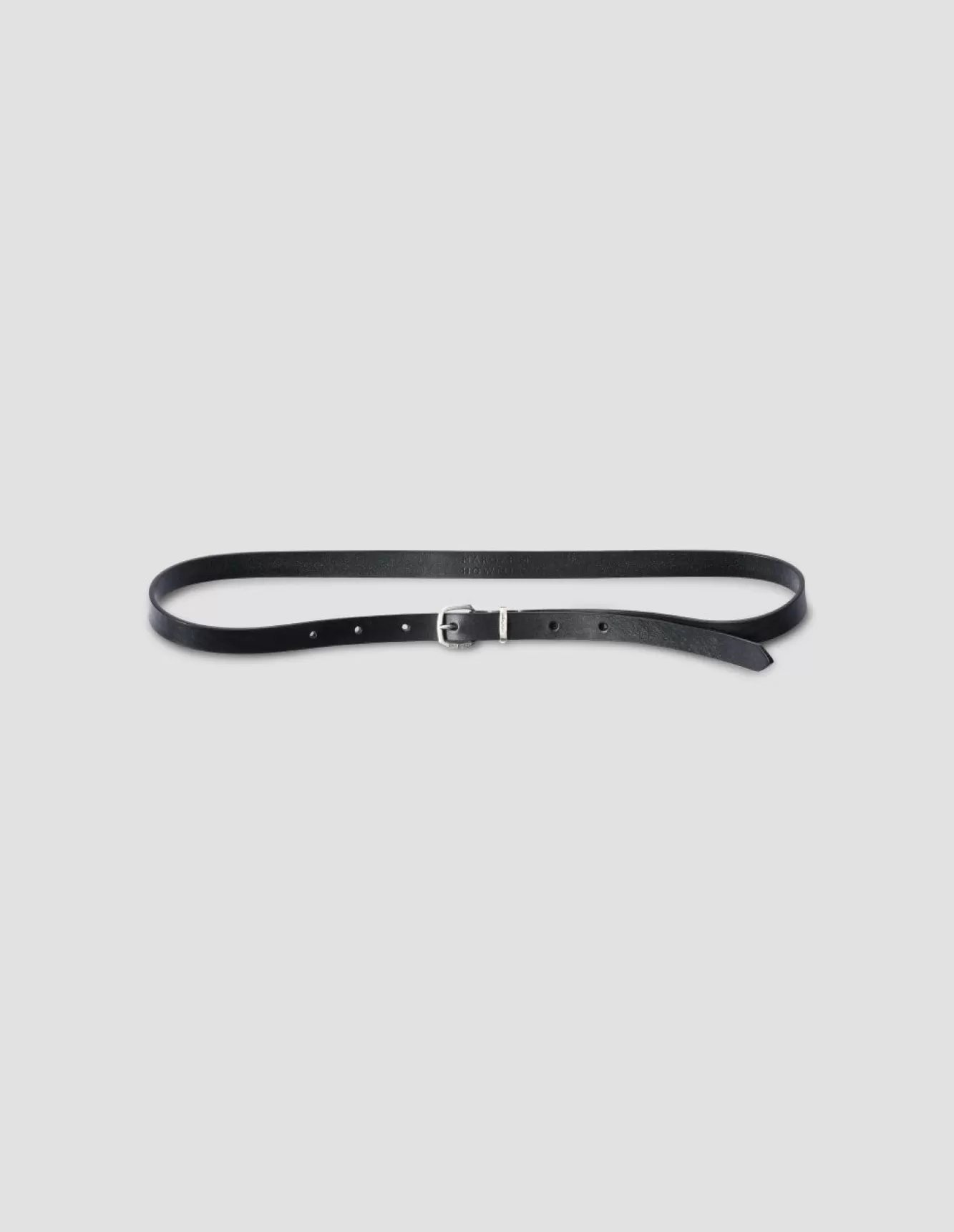 Margaret Howell SLIM SILVER BUCKLE BELT Black Best Sale