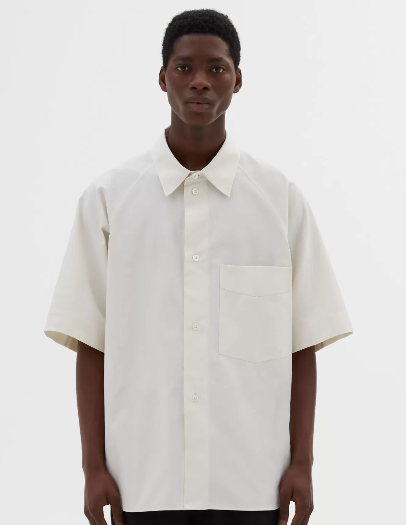 Margaret Howell S/S RAGLAN SHIRT Off White Sale