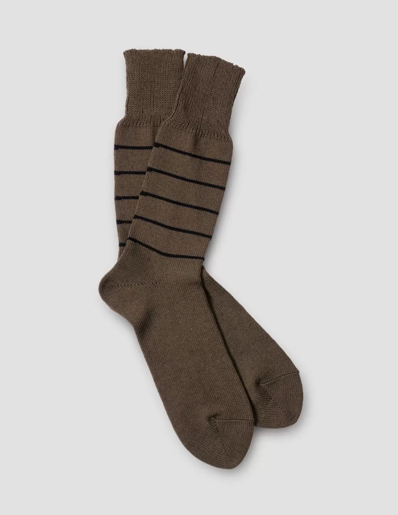 Margaret Howell STRIPE SOCK OLIVEBLACK Outlet