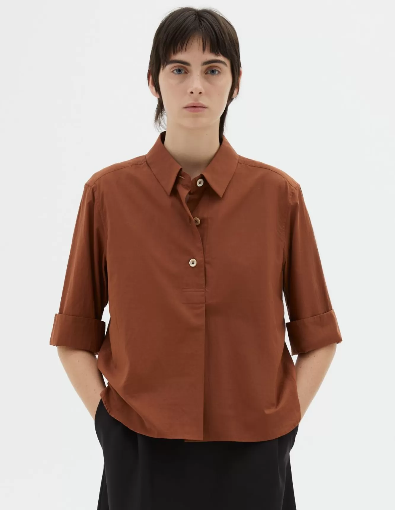 Margaret Howell THREE BUTTON SHIRT Umber Online