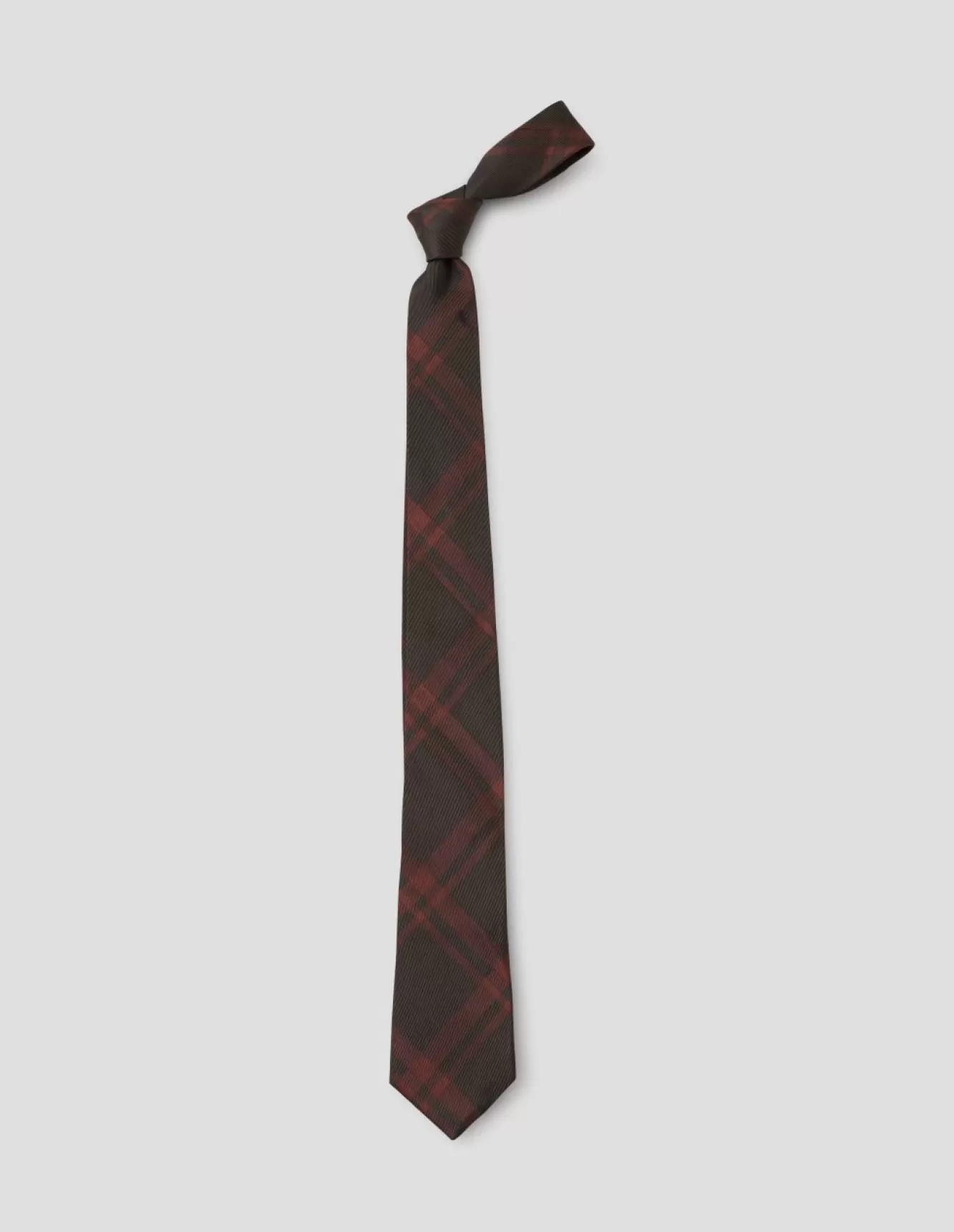 Margaret Howell TWO COLOUR TARTAN TIE KhakiOrange Flash Sale